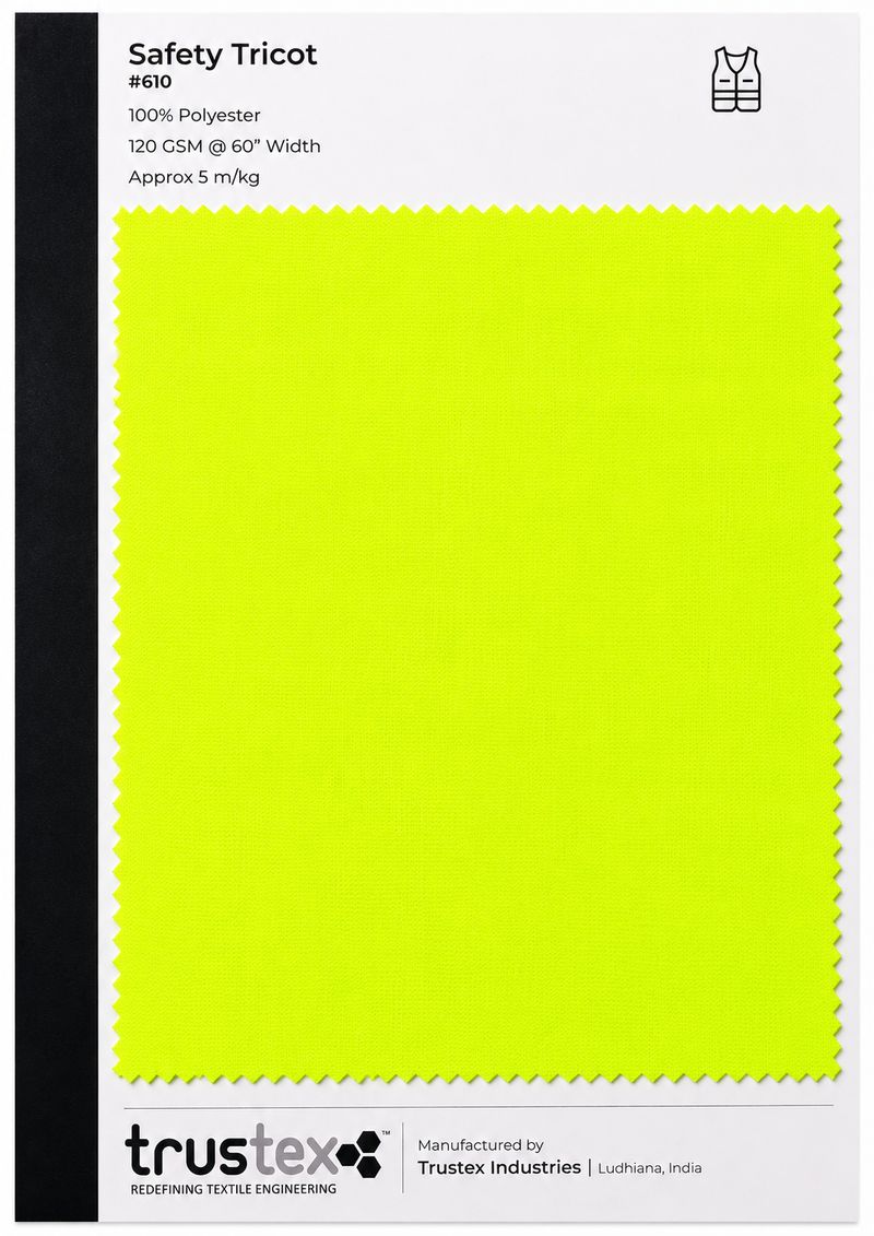 High-visibility safety tricot swatch